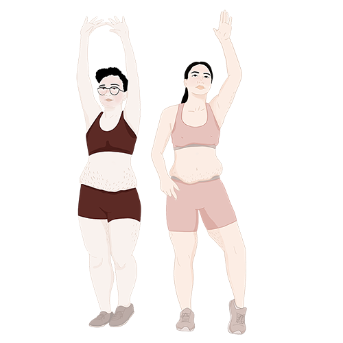 Rückbildung__Nuernberger_Nest Illustration von zwei Frauen beim Tanzen